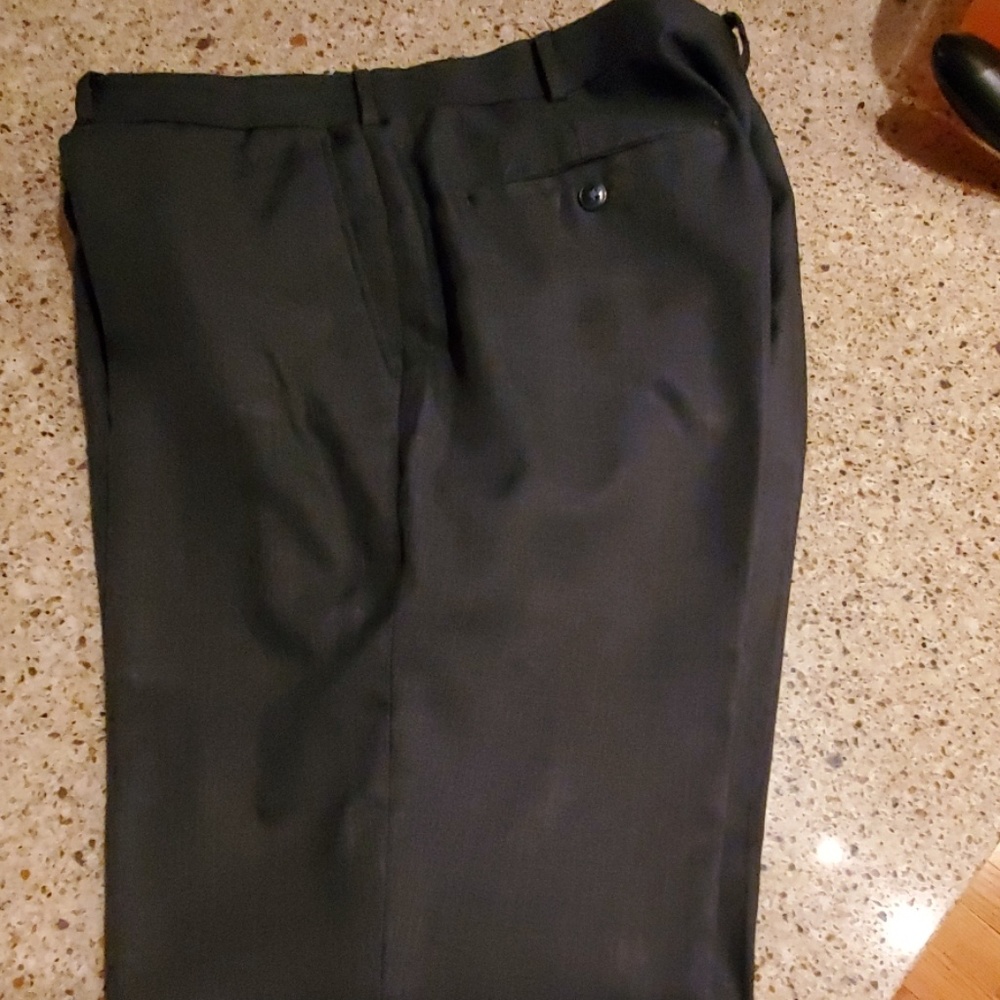 Blue Flat Front Dress Slacks